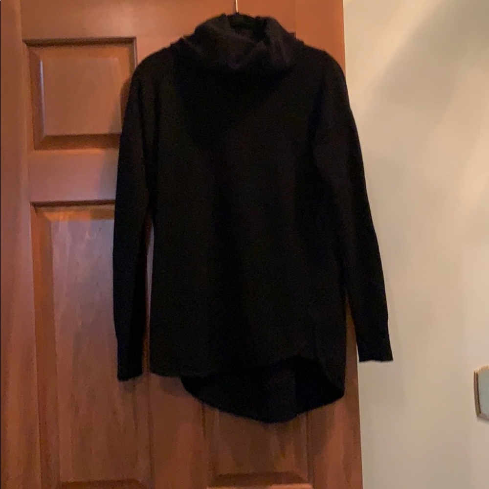 Black cashmere turtleneck sweater